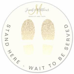 Sticker Parties scintillant d'or Salon de cheveux COVID At