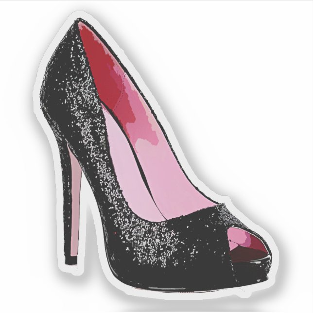 Sticker Parties scintillant noire Étincelle haute talons C (Devant)