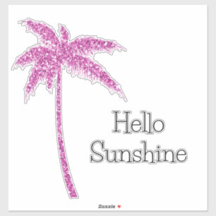 Sticker Parties scintillant rose étincelle Tropical Palm T