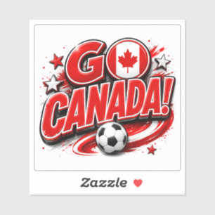 Sticker Partisan de soccer patriotique GO CANADA Canadie