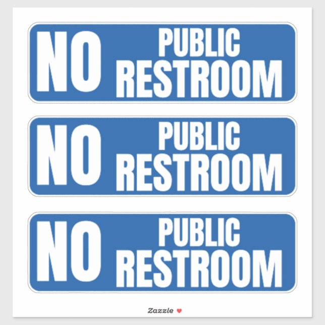 Sticker Pas de cale de vitrine de toilettes publiques (Feuille)