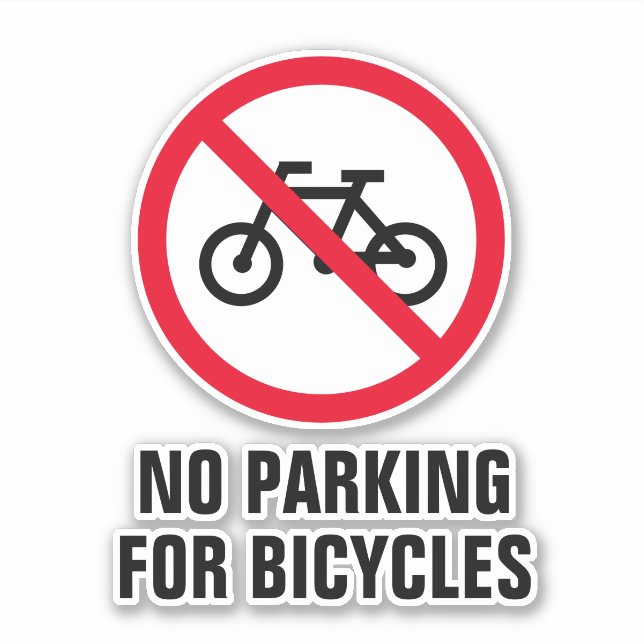 Sticker Pas de parking pour vélos parc à vélos panneau vin (Devant)