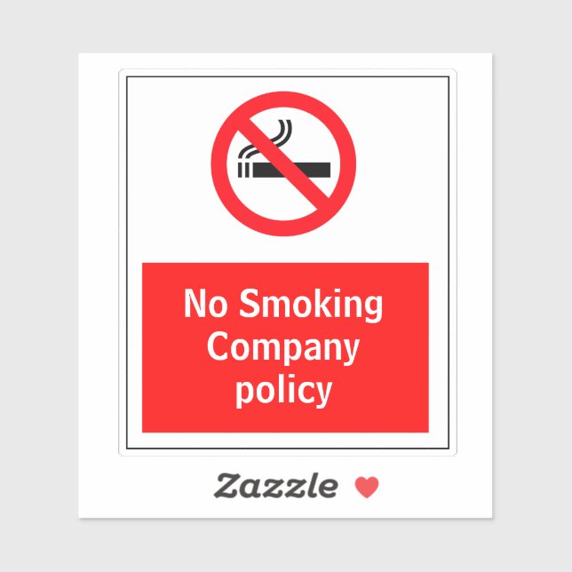 Sticker Pas de politique de l'entreprise de tabac (Feuille)