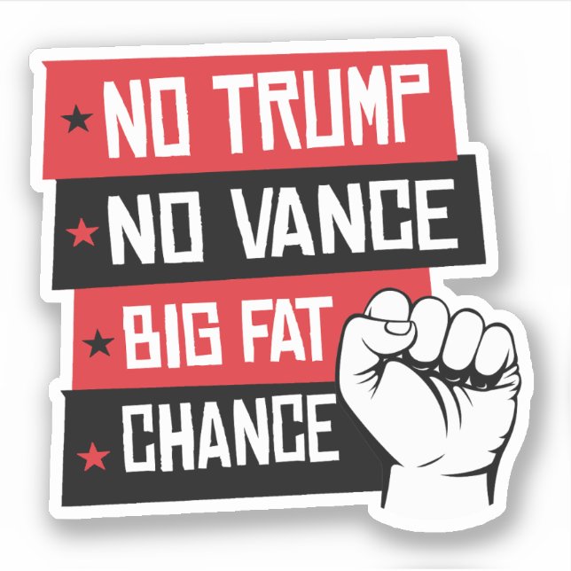 Sticker Pas de Trump ni de chance de taille (Devant)