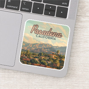 Sticker Pasadena Los Angeles California Mountains Vintage