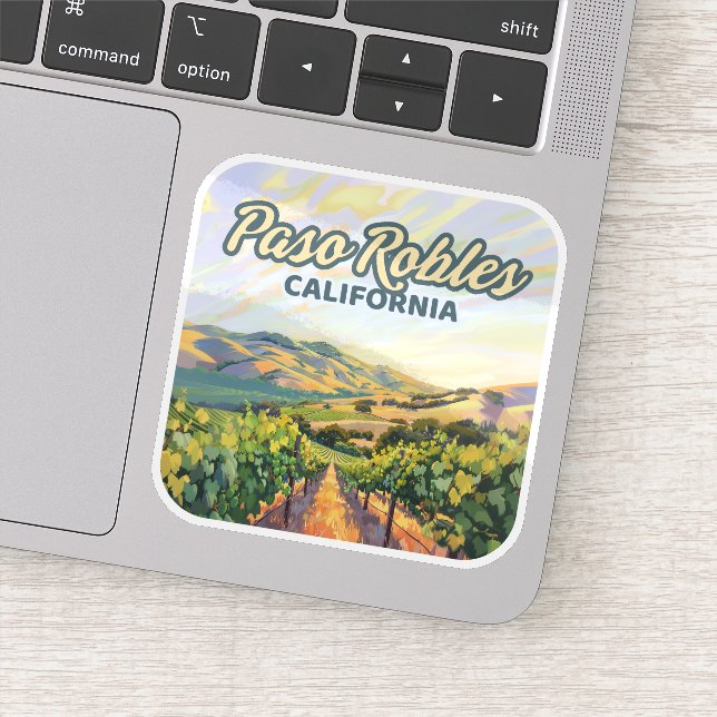 Sticker Paso Robles California Vineyard Côte Centrale (Détail)
