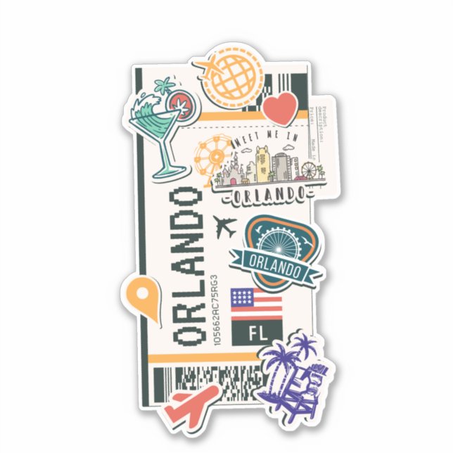 STICKER PASS ORLANDO FLORIDA ÉTATS-UNIS (Devant)