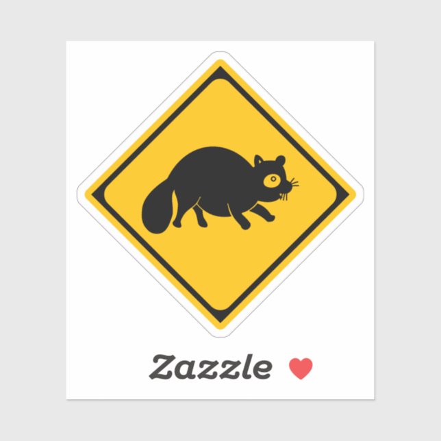 Sticker Passage à Tanuki ! SYMBOLE ROUTIER Japonais (Feuille)