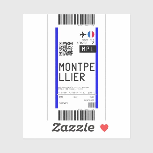 Sticker Passe d'embarquement à Montpellier (MPL) (Feuille)