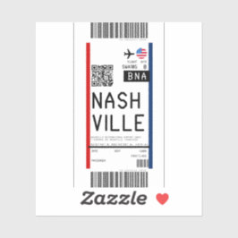 Sticker Passe d'embarquement à Nashville (BNA)