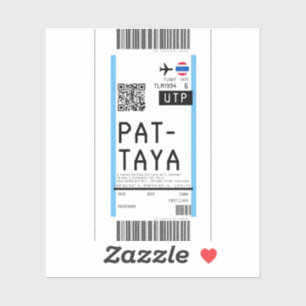Sticker Passe d'embarquement à Pattaya Thaïlande (UTP)