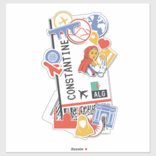 STICKER PASSE D'EMBARQUEMENT CONSTANTINE ALGÉRIA