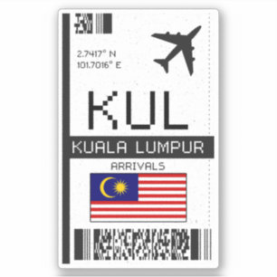 Sticker Passe d'embarquement KUL Kuala Lumpur - Aéroport M