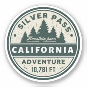Sticker Passeport argent, sentiers de randonnée Californie