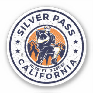 Sticker Passeport argent, sentiers de randonnée Californie