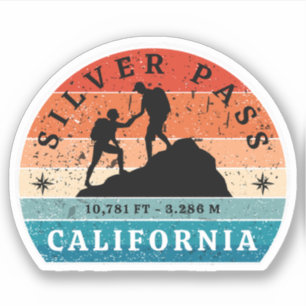 Sticker Passeport argent, sentiers de randonnée Californie