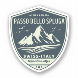 Sticker Passo dello Spluga montagnes suisses italiennes mo