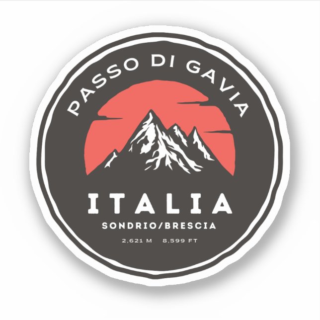 Sticker passo di gavia - gavia pass italian Mountains al (Devant)