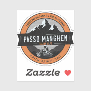 Sticker Passo Manghen Italian Alps Motorcycle Badge