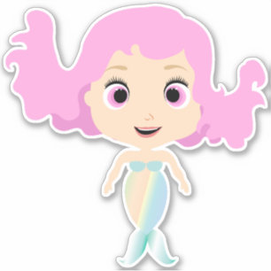 Sticker Pastel Arc-en-ciel couleur mignonne sirène