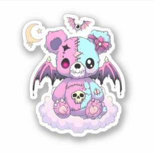 Sticker Pastel Goth Teddy Bear