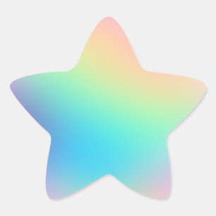 Sticker Pastel Rainbow Gradient Star