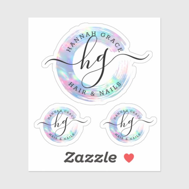 Sticker Pastel Rainbow Paint Swash Chic Logo Décor personn (Feuille)