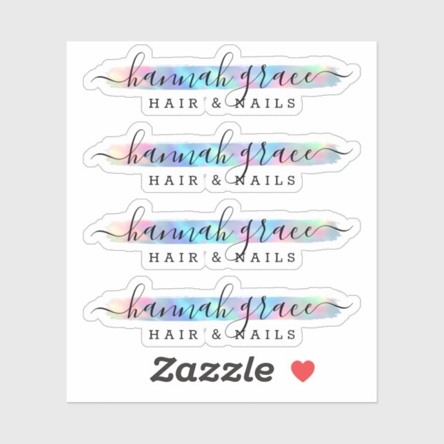 Sticker Pastel Rainbow Paint Swash Chic Logo Décor personn (Feuille)
