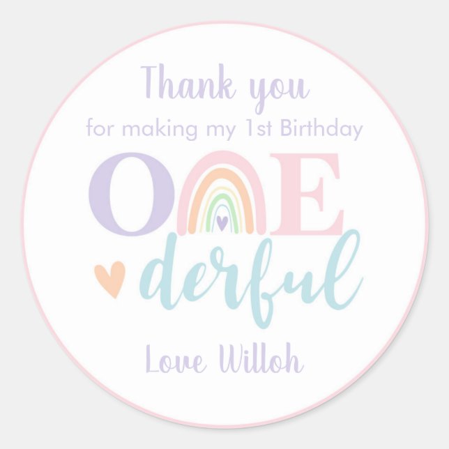 Sticker Pastel Rainbow Round Favker (Devant)
