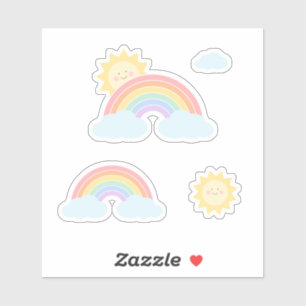 Sticker Pastel Rainbow Sunshine Custom-Cut Vinyl