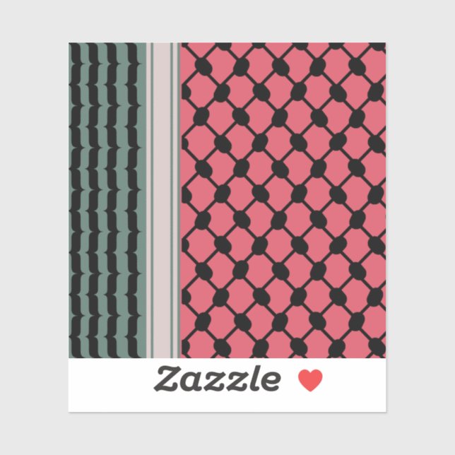 Sticker Pastèque palestinienne Hatta Keffiyeh Kufiya Folk (Feuille)