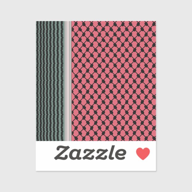 Sticker Pastèque palestinienne Hatta Keffiyeh Kufiya Folk (Feuille)