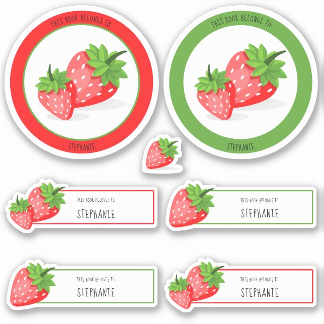 Sticker Patch De Fraise Ce Livre Appartient À (Devant)