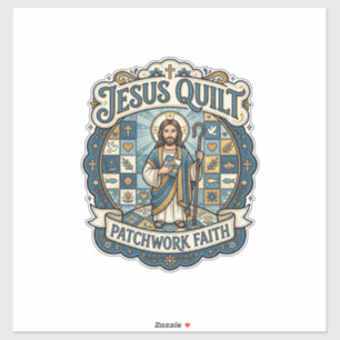 Sticker Patchwork Jésus Broderie de Foi Patchwork Jésus