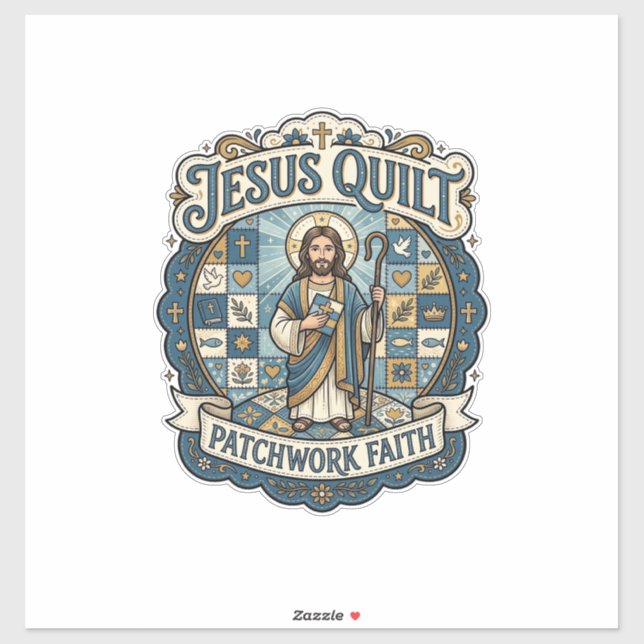 Sticker Patchwork Jésus Broderie de Foi Patchwork Jésus  (Feuille)