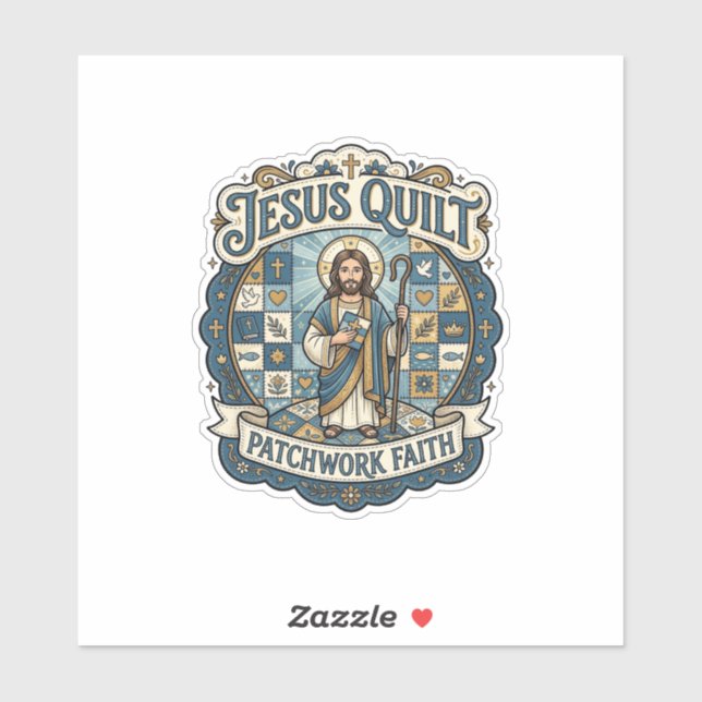 Sticker Patchwork Jésus Foi Patchwork Jésus  (Feuille)