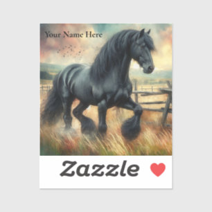 Sticker Pâte de Cheval Frésilien Noir clôtures rustiques