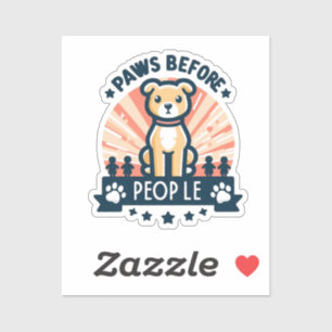 Sticker Pâtes avant les gens mignons Amoureux des chiens V