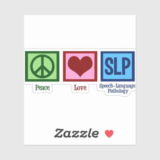 Sticker Pathologie du langage vocal Paix Amour SLP (Feuille)