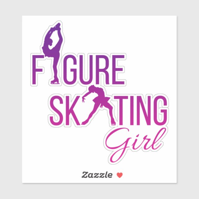 Sticker patinage artistique fille taillée sur mesu (Feuille)