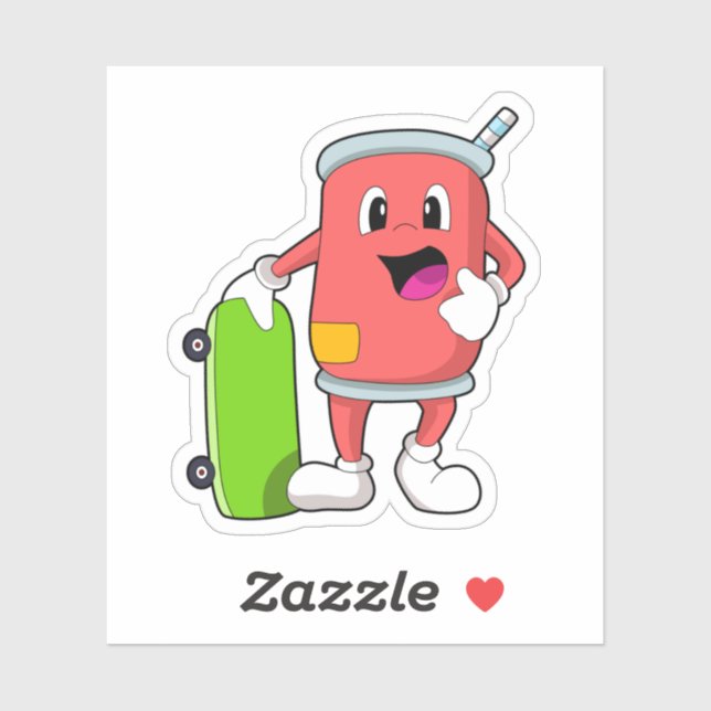 Sticker Patinage avec skateboard (Feuille)