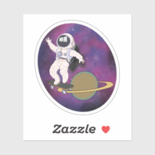Sticker Patinage d'astronautes dans l'espace