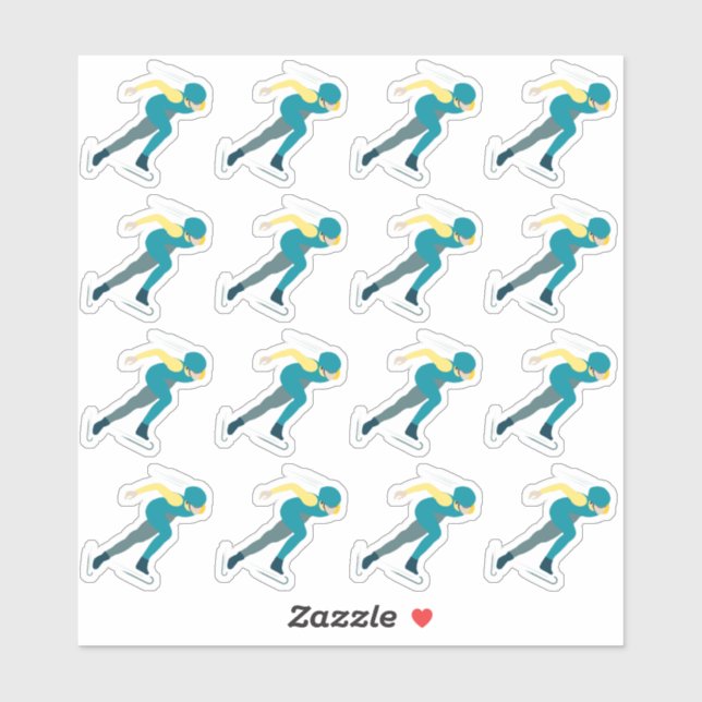 Sticker Patinage de vitesse (Feuille)