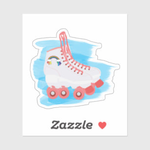 Sticker Patins à rouleaux avec éclaboussure d'aquarelle