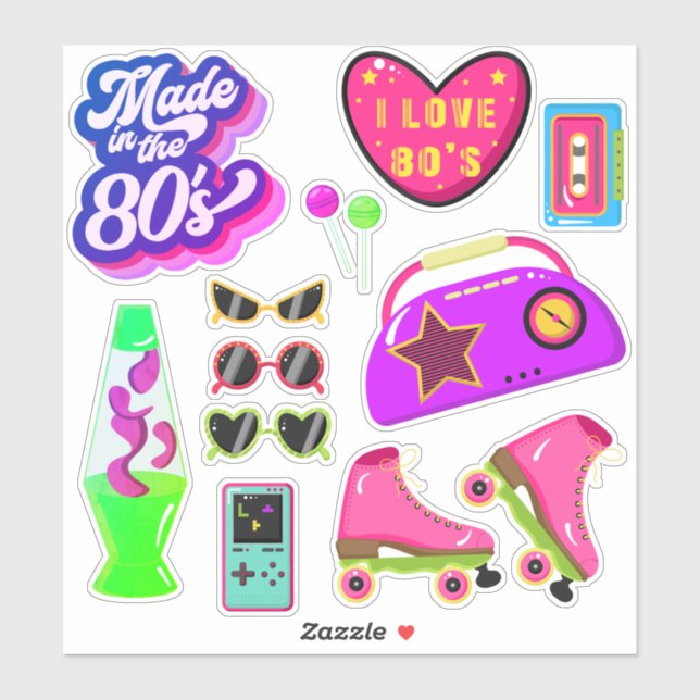 Sticker Patins à rouleaux pour éléments de mémoire rose vi (Feuille)