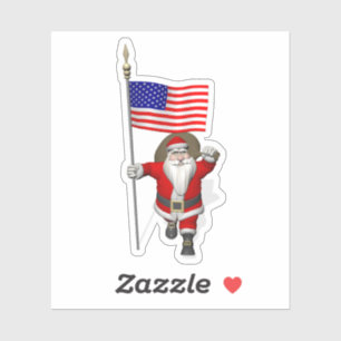 Sticker Patriote américain du Père Noël