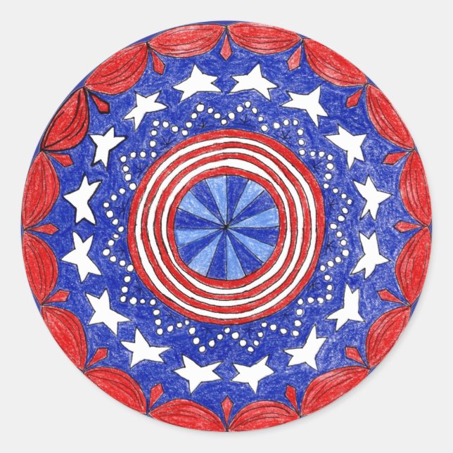 Sticker Patriotic Round (Devant)