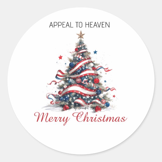 STICKER Patriotic Xmas Tree ATH1  (Vorderseite)