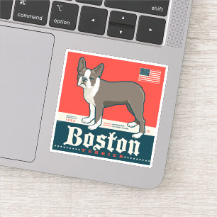 Sticker Patriotique Boston Terrier