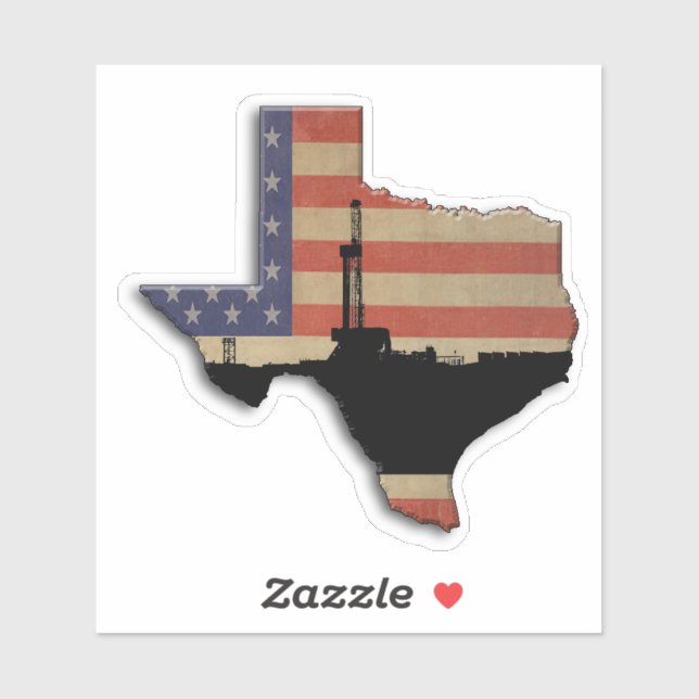 Sticker Patriotique Texas Oil Forage Rig (Feuille)